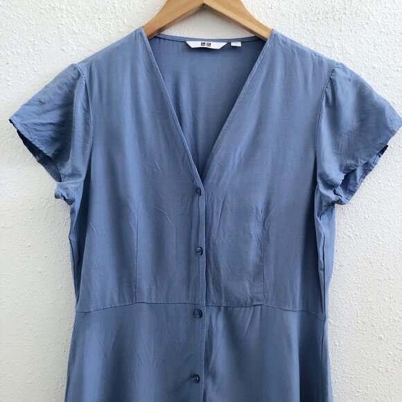 UNIQLO V-Neck Short-sleeve Flare Dress Size Small - Picture 6 of 11
